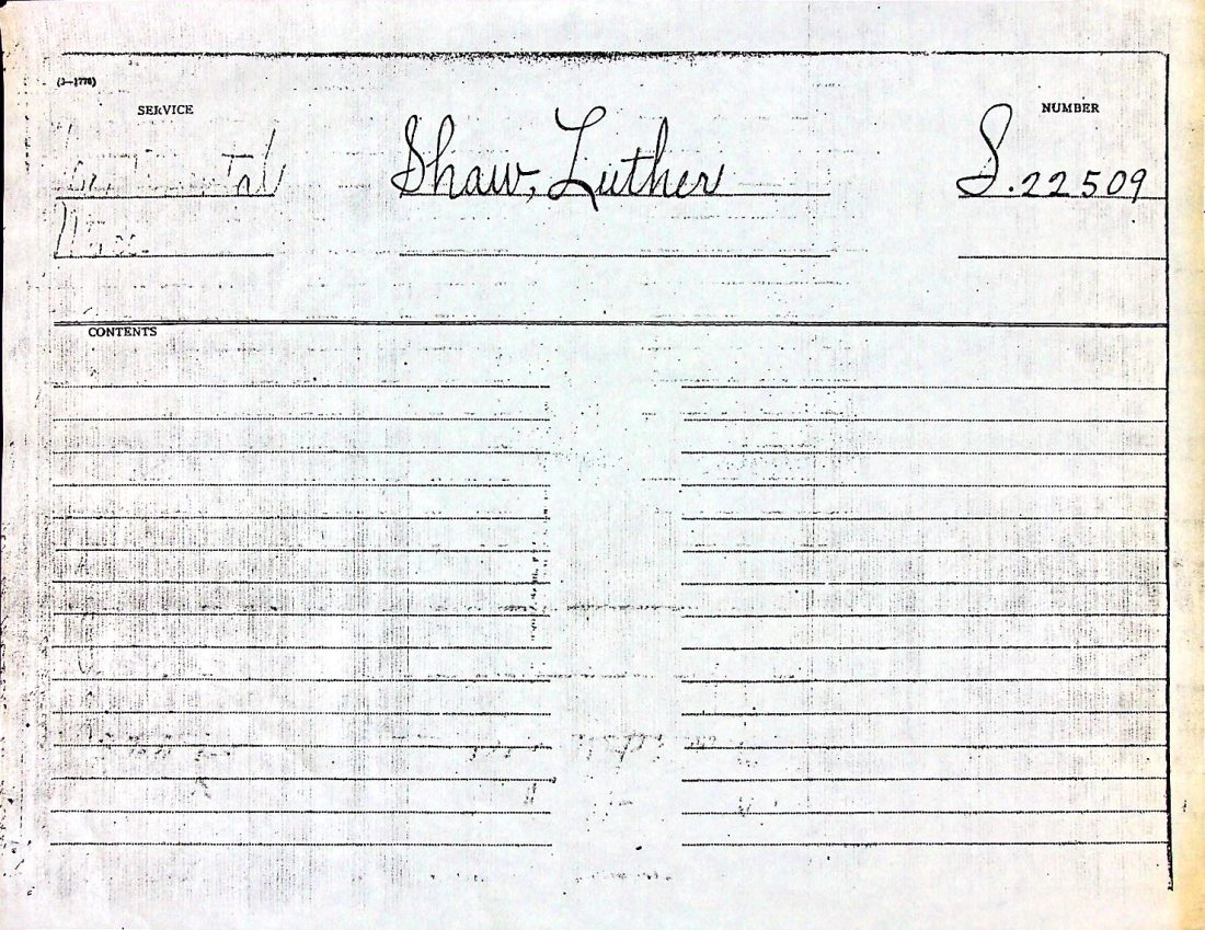 SHAW, Luther (b. 1800 Rutland) 1 service pension application 1832